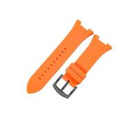 XTVKFWJAB Bracelet de montre en caoutchouc compatible avec Armani Ax1803 1802 1050, étanche, résistant à la transpiration, souple et confortable, silicone noir, 34 x 14 mm(Orange-Black-K2)