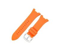 XTVKFWJAB Bracelet de montre en caoutchouc compatible avec Armani Ax1803 1802 1050, étanche, résistant à la transpiration, souple et confortable, silicone noir, 34 x 14 mm(Orange-Steel-K2)