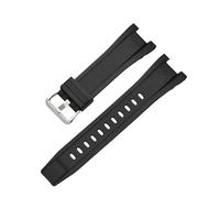 XTVKFWJAB Bracelet De Montre En Caoutchouc Compatible Avec Casio GST Series GST-210/W300/400G/B100, Bracelet De Montre Étanche En Silicone For Hommes, Accessoires 26 X 14(Black-Silvery Buckle)