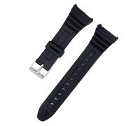 XTVKFWJAB Bracelet de montre en caoutchouc compatible avec Casio W-96H-1A W-96H-1B W-96H-2A W-96H-3A W-96H-4A2 W-96H-4A W-96H-9A sport étanche(Black-Steel clasp)