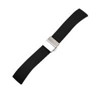 XTVKFWJAB Bracelet de montre en caoutchouc de silicone 14 mm, 16 mm, 18 mm, 20 mm, 22 mm, 24 mm, sport, à dégagement rapide, double pression, boucle papillon(Black,22mm)