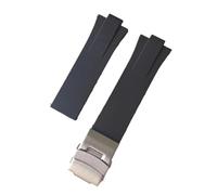 XTVKFWJAB Bracelet de montre en caoutchouc silicone à bouche convexe, 11 mm, noir, étanche, résine, avec fermoir acier, compatible les montres ORIS 733(Steel clasp)