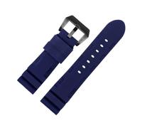 XTVKFWJAB Bracelet de montre en caoutchouc silicone for homme, vert, orange, noir et bleu, compatible avec les bracelets sport souples Panerai 111 441 386(Blue black,22mm)