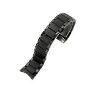 XTVKFWJAB Bracelet de montre en céramique à interface incurvée, compatible avec les modèles Armani AR1451/1452, noir, 2448, double pression, 22/24 mm(AR1452-22mm)