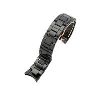 XTVKFWJAB Bracelet de montre en céramique à interface incurvée, compatible avec les modèles Armani AR1451/1452, noir, 2448, double pression, 22/24 mm(AR1410-Rose)