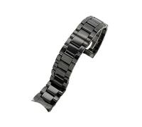 XTVKFWJAB Bracelet de montre en céramique à interface incurvée, compatible avec les modèles Armani AR1451/1452, noir, 2448, double pression, 22/24 mm(AR1440)