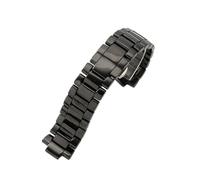 XTVKFWJAB Bracelet de montre en céramique à interface incurvée, compatible avec les modèles Armani AR1451/1452, noir, 2448, double pression, 22/24 mm(AR1421)