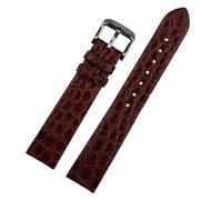 XTVKFWJAB Bracelet de montre en crocodile ultra fin, 12, 13, 14, 16, 18, 19, 20, 21, 22 mm, chaîne de montre, bracelet for homme et femme, boucle ardillon(Brown BK,18mm)