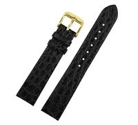 XTVKFWJAB Bracelet de montre en crocodile ultra fin, 12, 13, 14, 16, 18, 19, 20, 21, 22 mm, chaîne de montre, bracelet for homme et femme, boucle ardillon(Black G,12mm)