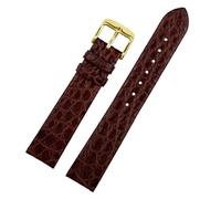 XTVKFWJAB Bracelet de montre en crocodile ultra fin, 12, 13, 14, 16, 18, 19, 20, 21, 22 mm, chaîne de montre, bracelet for homme et femme, boucle ardillon(Brown G,19mm)