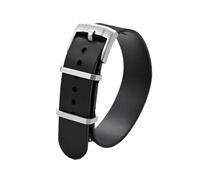 XTVKFWJAB Bracelet de montre en cuir de vachette huilé et ciré 20 mm/22 mm, vintage, for homme, avec boucle ardillon en acier épais, compatible avec Panerai et Seiko(Black,20mm)