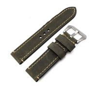 XTVKFWJAB Bracelet de montre en cuir épais for homme, 24 mm, 22, 20, avec boucle métal, accessoires(Green,20mm)