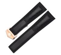 XTVKFWJAB Bracelet De Montre En Cuir For Homme, Compatible Avec Tag Heuer Carrera, Monaco F1 Series, Respirant, 22 Mm(Black rose gold)