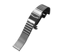 XTVKFWJAB Bracelet de montre en maille métallique compatible avec Seiko, acier inoxydable massif, épais, poli et brossé, universel, 20 mm 22, bracelet luxe(Silver brushed,20mm)