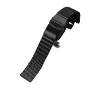 XTVKFWJAB Bracelet de montre en maille métallique compatible avec Seiko, acier inoxydable massif, épais, poli et brossé, universel, 20 mm 22, bracelet luxe(Black brushed,22mm)