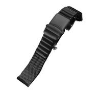 XTVKFWJAB Bracelet de montre en maille métallique compatible avec Seiko, acier inoxydable massif, épais, poli et brossé, universel, 20 mm 22, bracelet luxe(Black polished,20mm)