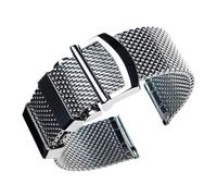 XTVKFWJAB Bracelet de montre en maille milanaise compatible avec Omega, compatible Seamaster 007, bracelet homme acier inoxydable, compatible IWC Pilot, boucle déployante(22mm)