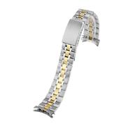 XTVKFWJAB Bracelet de montre en métal à extrémité incurvée, compatible avec les bracelets Tudor Princes boucle déployante, acier inoxydable massif, accessoires 13 mm, 17, 19 et 20(Silver Gold,13mm)
