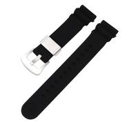 XTVKFWJAB Bracelet de montre en résine compatible avec Seiko n° 5 Abalone Small MM SRP777J1, bracelet sport étanche caoutchouc silicone for homme(Black-silver,21mm)