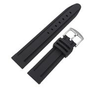 XTVKFWJAB Bracelet de montre en silicone 22 mm/24 mm, sport, plongée, caoutchouc souple, horloge, acier inoxydable, boucle ardillon, accessoires(Silver buckle,24mm)