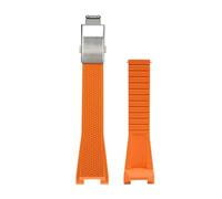 XTVKFWJAB Bracelet de montre en silicone liquide compatible avec Casio GST-W300 GST-B100 S100 110 120 Sport, étanche, boucle déployante, bracelet rechange vis(Orange-silver)
