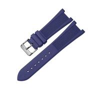 XTVKFWJAB Bracelet de montre en silicone PP Patek Philippe 5711 5712g Nautilus, interface spéciale, 25 mm x 13, for homme(Blue-silver)