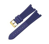 XTVKFWJAB Bracelet de montre en silicone PP Patek Philippe 5711 5712g Nautilus, interface spéciale, 25 mm x 13, for homme(Blue-gold)