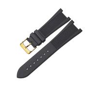 XTVKFWJAB Bracelet de montre en silicone PP Patek Philippe 5711 5712g Nautilus, interface spéciale, 25 mm x 13, for homme(Black-gold)
