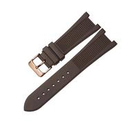 XTVKFWJAB Bracelet de montre en silicone PP Patek Philippe 5711 5712g Nautilus, interface spéciale, 25 mm x 13, for homme(Brown-rosegold)
