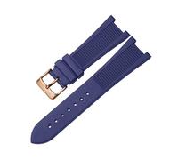 XTVKFWJAB Bracelet de montre en silicone PP Patek Philippe 5711 5712g Nautilus, interface spéciale, 25 mm x 13, for homme(Blue-rosegold)