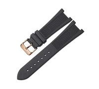 XTVKFWJAB Bracelet de montre en silicone PP Patek Philippe 5711 5712g Nautilus, interface spéciale, 25 mm x 13, for homme(Black-rosegold)