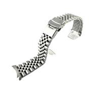 XTVKFWJAB Bracelet de montre for homme en acier inoxydable 316L qualité supérieure, 20 mm/22 mm, logo argenté, extrémité incurvée, bracelet solide, compatible avec la Seiko 5 PROSPEX(A,22MM_LOGO)