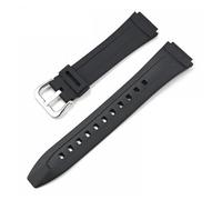 XTVKFWJAB Bracelet de montre for montre électronique Casio AW-80 AW-82, bracelet en caoutchouc et résine, noir, convexe, sport, étanche, accessoires, 18 mm(Black silver)