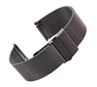 XTVKFWJAB Bracelet de montre milanais en acier inoxydable argenté et noir for homme femme, 16 mm - 24, fermoir déployant(Black,18mm)