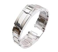 XTVKFWJAB Bracelet de montre Oyster en acier inoxydable 904L compatible avec Rolex SUBMARINER DAYTONA SUP GMT for homme, bracelet en métal de 20 mm(Silver,21mm)