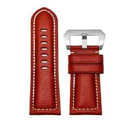 XTVKFWJAB Bracelet de montre Panerai PA441 PAM01661 en cuir de vachette italien épais, bracelet de montre bleu vintage for homme, 22 mm, 24 mm(Red silver,24mm)