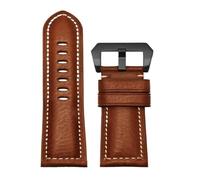 XTVKFWJAB Bracelet de montre Panerai PA441 PAM01661 en cuir de vachette italien épais, bracelet de montre bleu vintage for homme, 22 mm, 24 mm(Brown black,24mm)