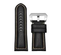 XTVKFWJAB Bracelet de montre Panerai PA441 PAM01661 en cuir de vachette italien épais, bracelet de montre bleu vintage for homme, 22 mm, 24 mm(Black silver,26mm)