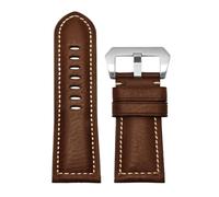 XTVKFWJAB Bracelet de montre Panerai PA441 PAM01661 en cuir de vachette italien épais, bracelet de montre bleu vintage for homme, 22 mm, 24 mm(Dark brown silver,22mm)