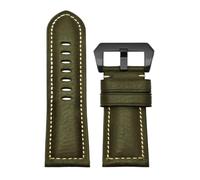 XTVKFWJAB Bracelet de montre Panerai PA441 PAM01661 en cuir de vachette italien épais, bracelet de montre bleu vintage for homme, 22 mm, 24 mm(Green black,22mm)