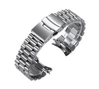 XTVKFWJAB Bracelet de montre sport en acier inoxydable massif for homme, 20 mm et 22, compatible avec les bracelets Seiko SKX007/SKX009 SRPD63K1 Jubilee à extrémités incurvées(20mm)
