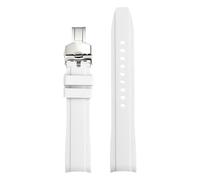 XTVKFWJAB Bracelet de montre universel en silicone extensible 18/19/20/21/22 mm for hommes et femmes, avec boucle papillon et extrémité incurvée, compatible avec Tissot 1853(White02,22mm)