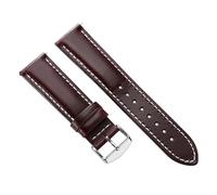 XTVKFWJAB Bracelet de montre vintage en cuir veau huilé et ciré, à dégagement rapide, compatible avec Seiko, vache souple, compatible les bracelets Omega Business 18/20/22 mm(Wine Red,22mm)