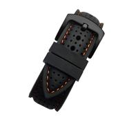 XTVKFWJAB Bracelet de sport en silicone respirant compatible avec les montres Huawei et Samsung (20 mm et 22 mm) et les accessoires Mido, T-issot et O-mega(Black orange black,20mm)