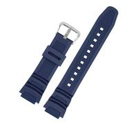 XTVKFWJAB Bracelet en caoutchouc compatible avec Casio AE-1200WH AQ-S810W MRW-200H W218H SGW-300/400, compatible AE-1000W, accessoires de montre, bracelet 18 mm(Blue silver)