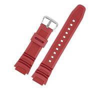 XTVKFWJAB Bracelet en caoutchouc compatible avec Casio AE-1200WH AQ-S810W MRW-200H W218H SGW-300/400, compatible AE-1000W, accessoires de montre, bracelet 18 mm(Red silver)
