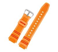 XTVKFWJAB Bracelet en caoutchouc compatible avec Casio AE-1200WH AQ-S810W MRW-200H W218H SGW-300/400, compatible AE-1000W, accessoires de montre, bracelet 18 mm(Orange silver)