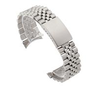XTVKFWJAB Bracelet en métal à extrémité incurvée 18 mm, 19, 20, 21, compatible avec les bracelets de montre Rolex Datejust, acier inoxydable massif for hommes, accessoires(Silver,20mm)