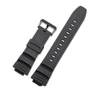 XTVKFWJAB Bracelet en résine 16 mm compatible avec Casio MCW-100H/110H/W-S220/HDD-S100 WV-200/AE-2000/2100 5434, accessoires de montre-bracelet for homme, bracelet silicone