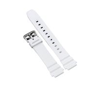 XTVKFWJAB Bracelet en silicone 18 mm compatible avec Casio W218H SGW-300/400 MRW-200 AE-1200WH, bracelet étanche caoutchouc, universel souple et confortable(White)